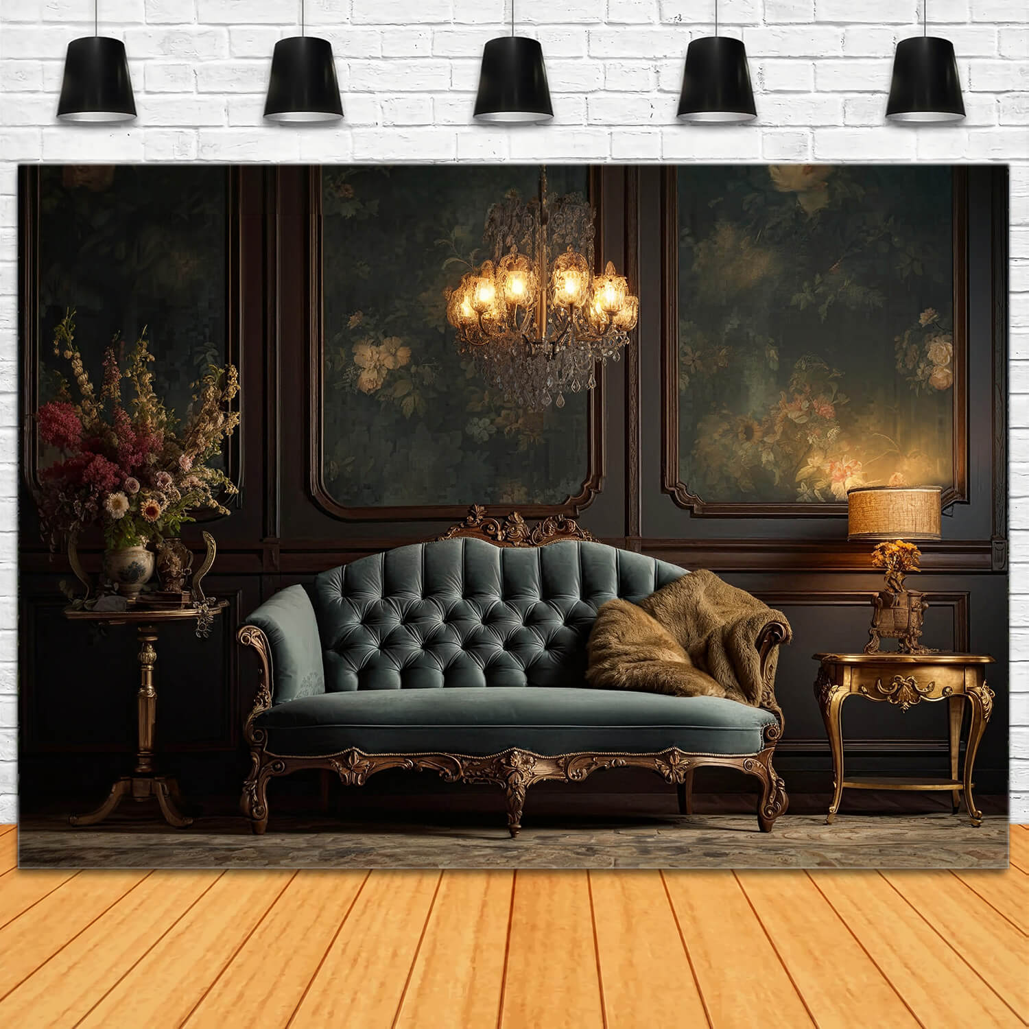 Retro Wall Living Room Sofa Lamp Backdrop RR6-61