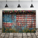 USA Flag Wood Wall Independence Day Backdrop RR6-7