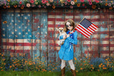 USA Flag Wood Wall Independence Day Backdrop RR6-7