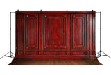 Vintage Red Retro Wall Wooden Floor Backdrop RR6-70