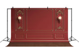 Vintage Interior Red Retro Wall Door Backdrop RR6-71