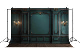 Vintage Room Interior Green Wall Backdrop RR6-76