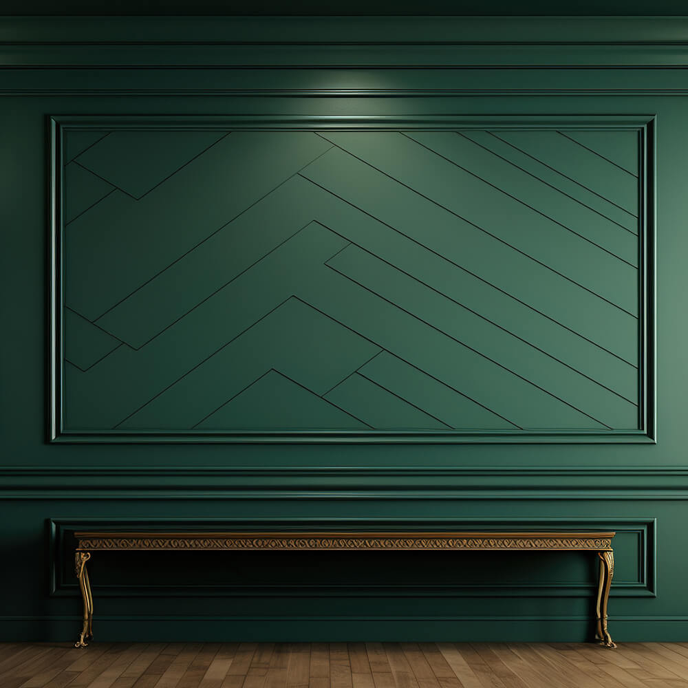 Green Retro Wall Wooden Floor Backdrop RR6-77