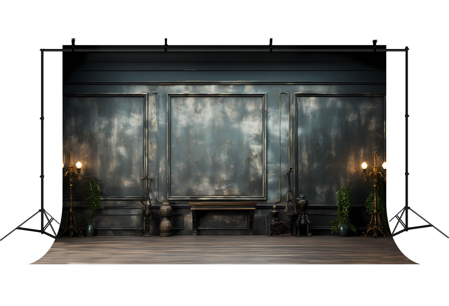 Old Dark Retro Wall Wooden Floor Backdrop RR6-78