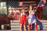 American Flag Old Barn 4th of July Backdrop RR6-8