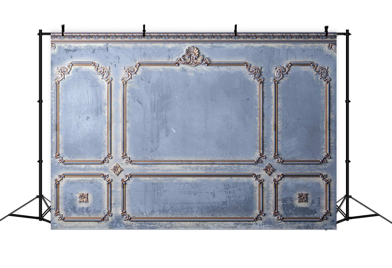 Vintage Old Stucco Blue Retro Wall Backdrop RR6-85