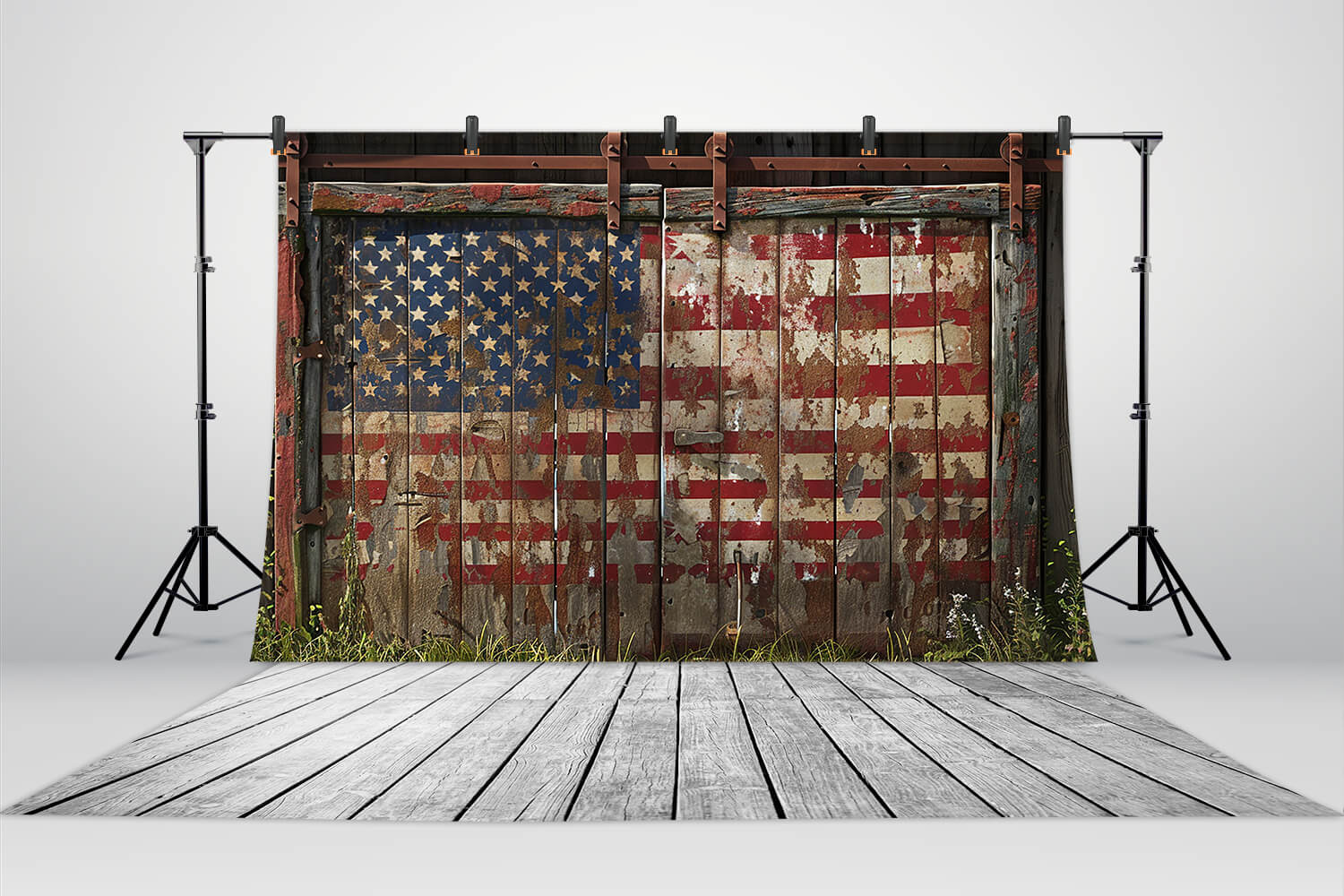 Vintage American Flag Barn Wall Patriotic Backdrop RR6-9