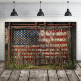 Vintage American Flag Barn Wall Patriotic Backdrop RR6-9