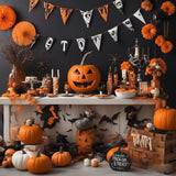 Pumpkins Bats Halloween Photography Backdrop RR7-101