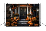 Front Door Pumpkins Halloween Backdrop RR7-105