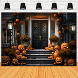 Front Door Pumpkins Halloween Backdrop RR7-105