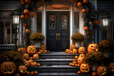 Front Door Pumpkins Halloween Backdrop RR7-105