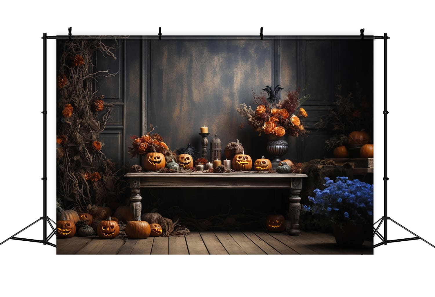 Pumpkins Vintage Wall Halloween Backdrop RR7-106