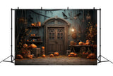 Halloween Pumpkins Barn Door Photography Backdrop RR7-109