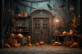 Halloween Pumpkins Barn Door Photography Backdrop RR7-109