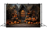 Halloween Pumpkin Candles Photography Backdrop RR7-110