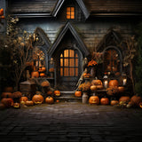 Halloween Pumpkin Candles Photography Backdrop RR7-110