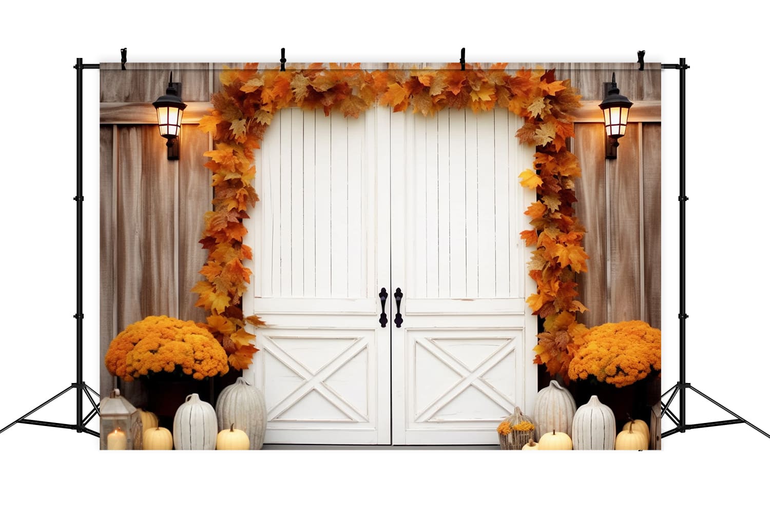 Autumn Maple Leaves Decorated Door Backdrop RR7-121