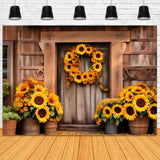 Fall Harvest Barn Sunflower Photography Backdrop RR7-123