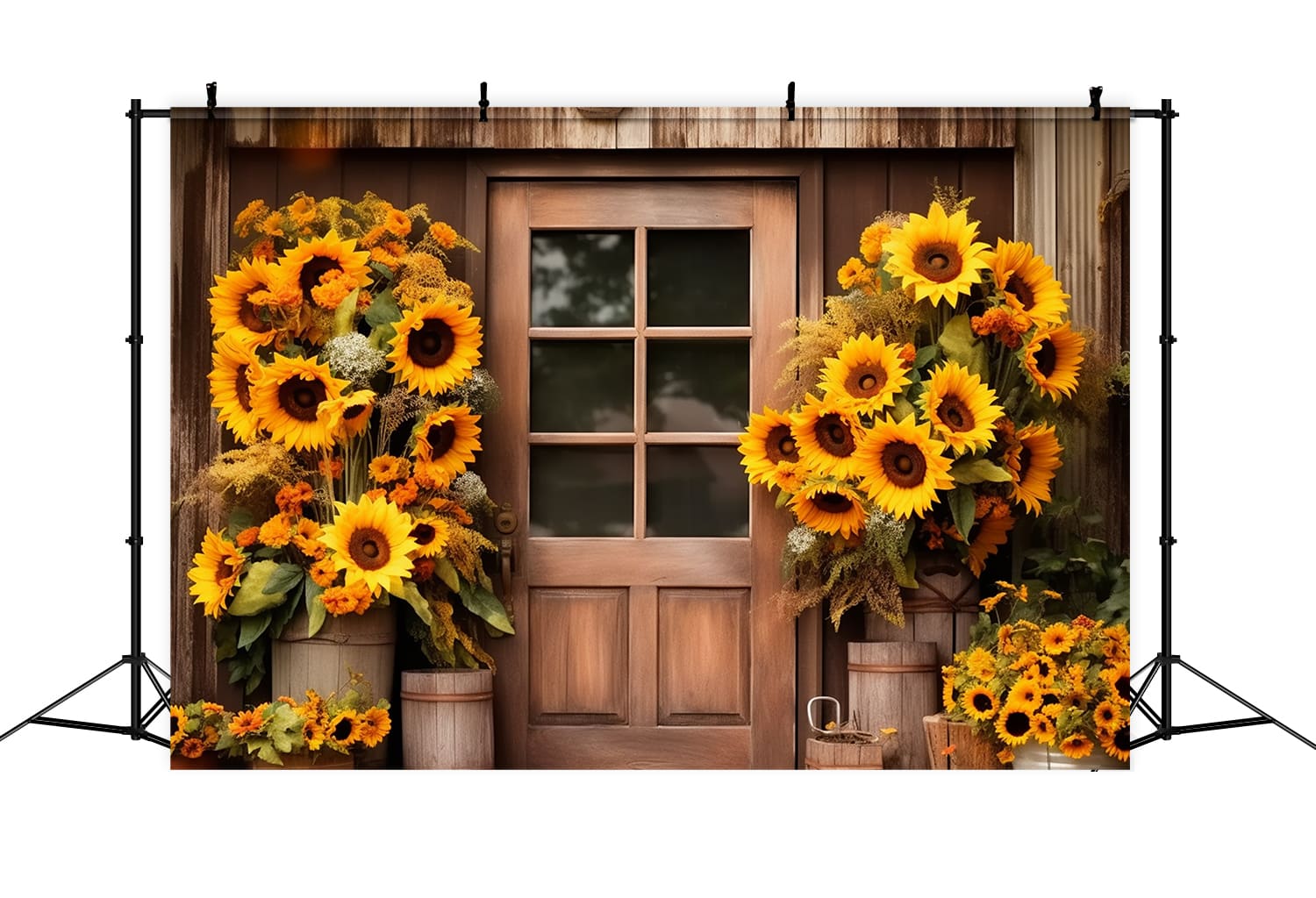 Sunflower Bouquet Fall Photography Backdrop RR7-124