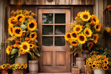 Sunflower Bouquet Fall Photography Backdrop RR7-124