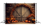 Maple Leaves Arch Pumpkins Autumn Backdrop RR7-127