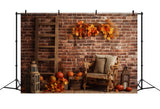 Fall Thanksgiving Harvest Barn Backdrop RR7-146