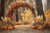 Autumn Forest Pumpkins Dried Reed Backdrop RR7-150