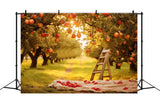 Autumn Apple Trees Field Sunshine Backdrop RR7-153