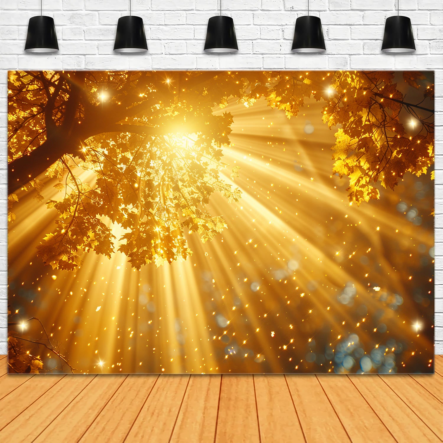 Fall Forest Sunlight Rays Photography Backdrop RR7-155