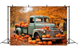 Fall Maple Trees Pumpkins Truck Backdrop RR7-160