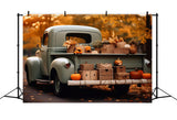 Autumn Harvest Truck Photography Backdrop RR7-161