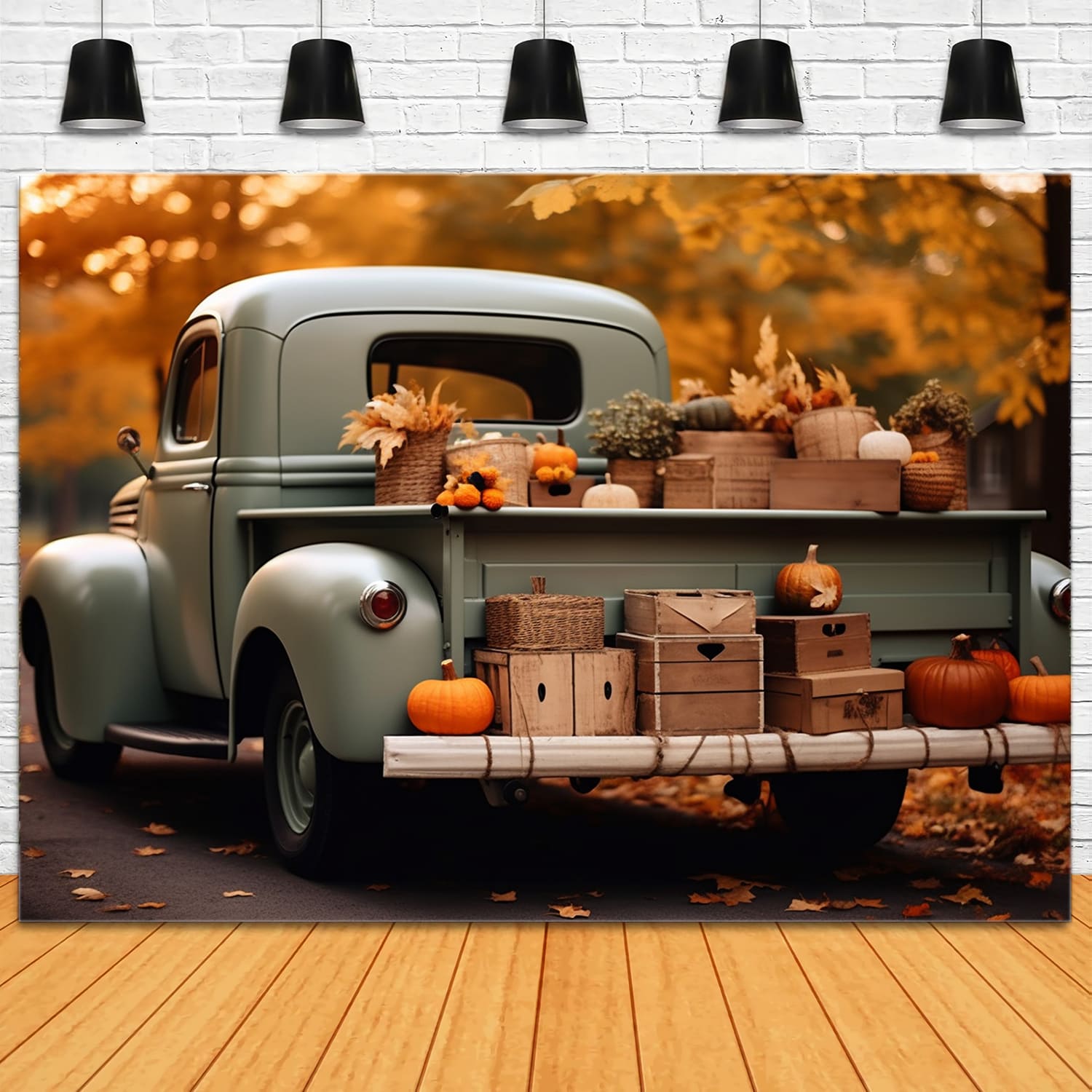 Autumn Harvest Truck Photography Backdrop RR7-161