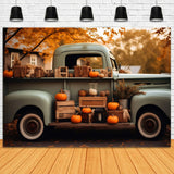 Fall Pumpkins Harvest Retro Truck Backdrop RR7-162