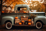 Fall Pumpkins Harvest Retro Truck Backdrop RR7-162