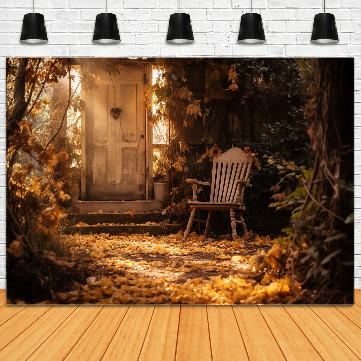 Rustic Door Fall Sunset Photography Backdrop RR7-173