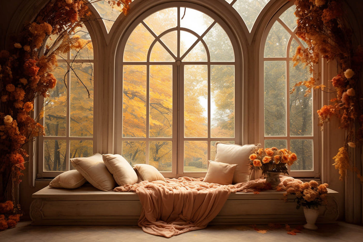 Quiet Fall Afternoon Window View Backdrop RR7-176