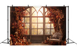 Fall Window Afterglow Photography Backdrop RR7-177