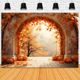 Maple Leaves Arch Pumpkins Autumn Backdrop RR7-178