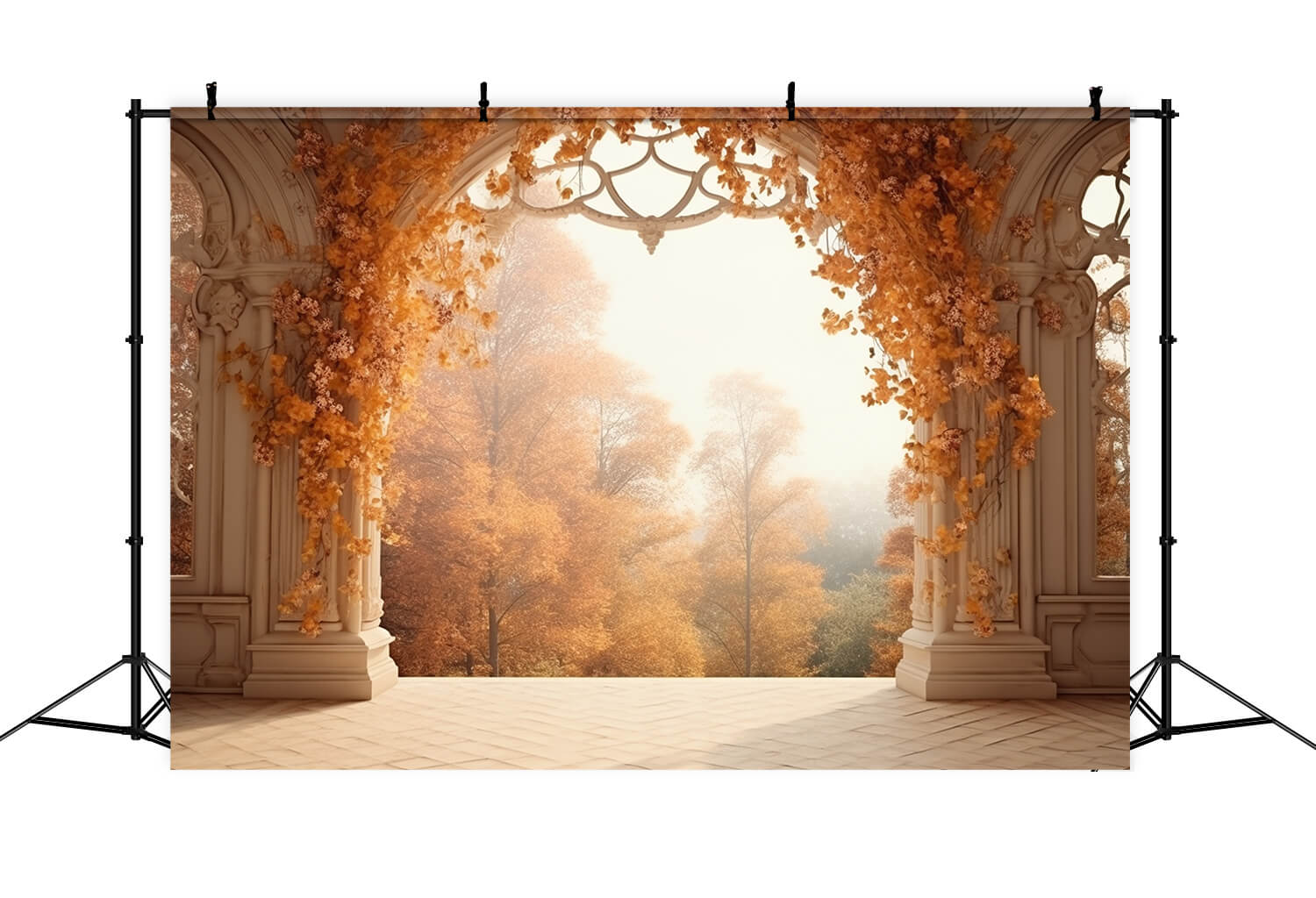 Autumn Forest Landscape Castle Arch Backdrop RR7-179