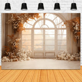 Dried Flowers Decorated Window Fall Backdrop RR7-180