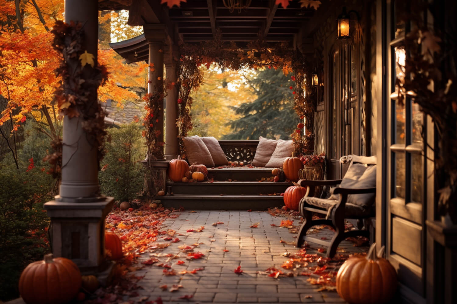 Fall Garden Afterglow Photography Backdrop RR7-182