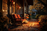 Autumn Dusk Porch Sunset Scenery Backdrop RR7-183