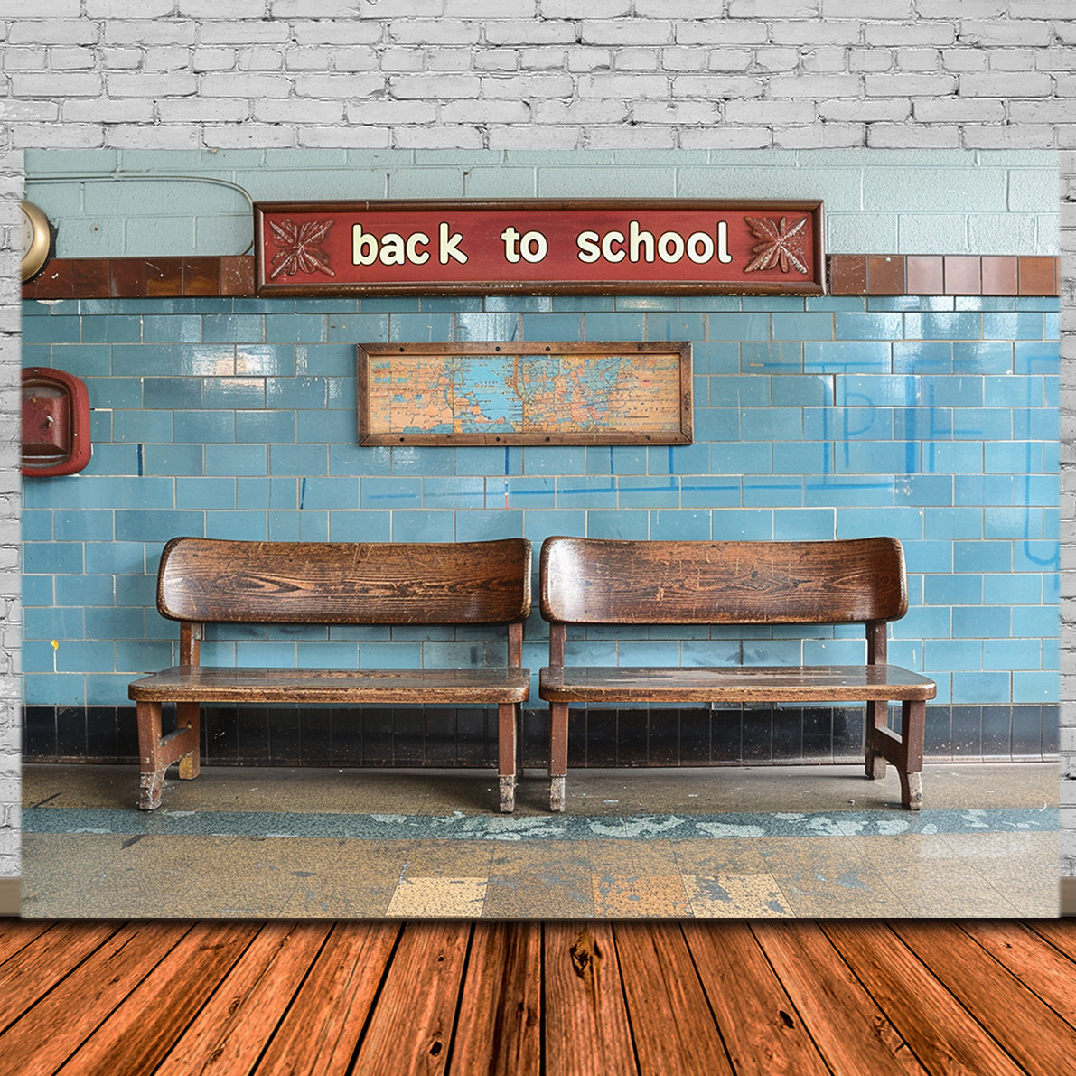 Back to School Corridor Chairs Backdrop RR7-191