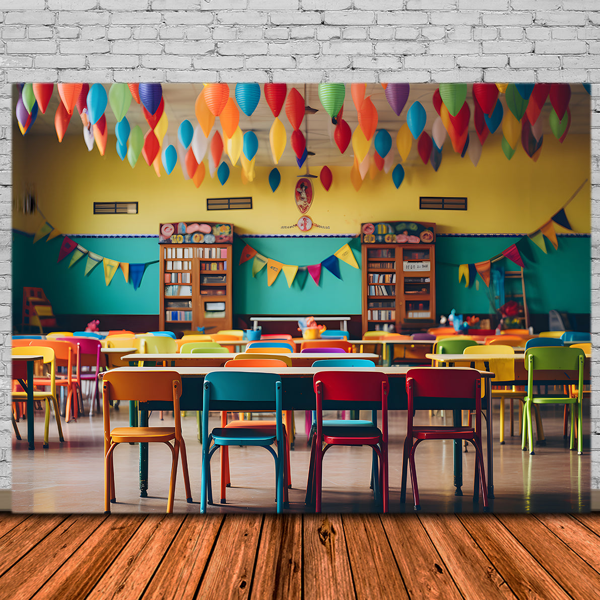 Back to School Colorful Classroom Backdrop RR7-197