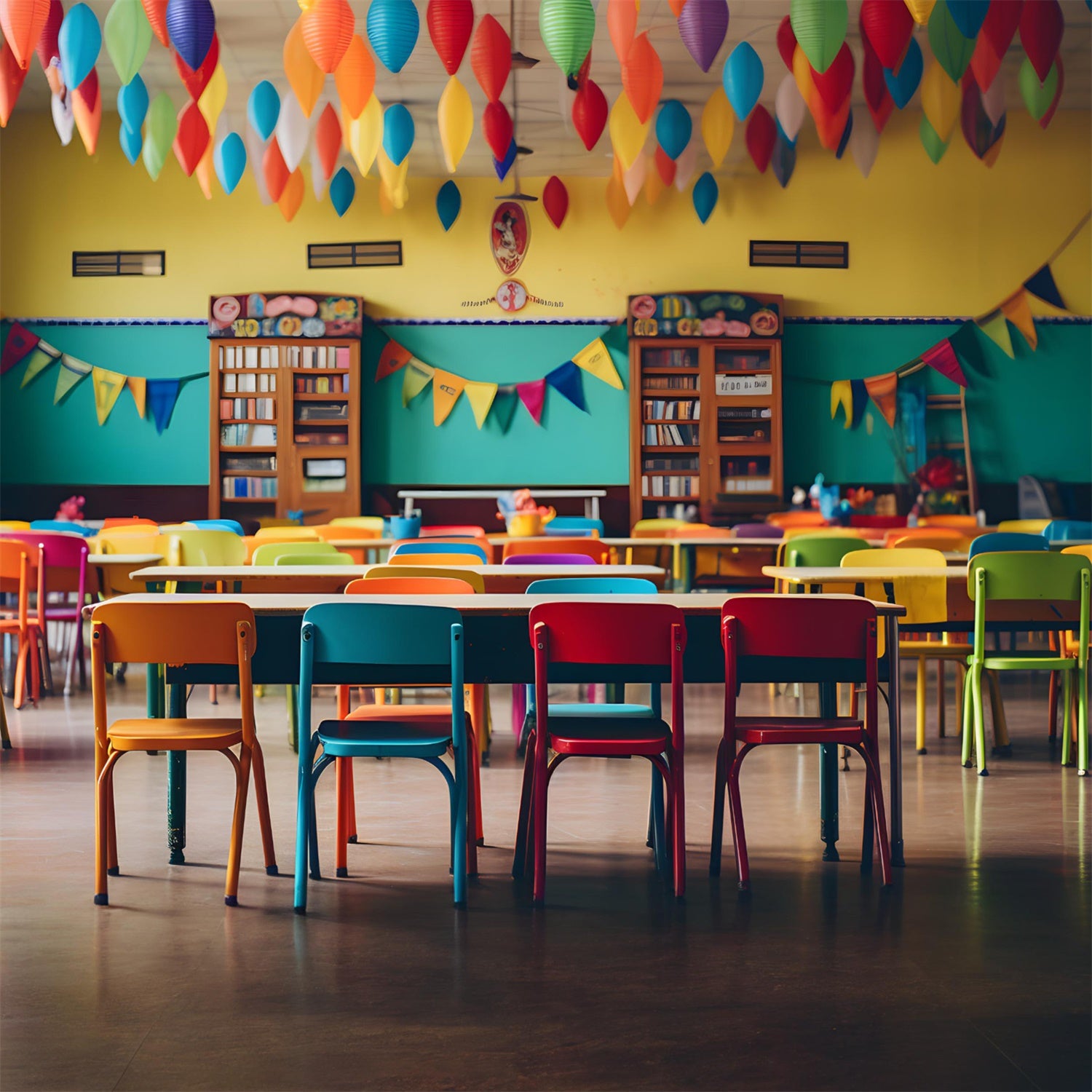 Back to School Colorful Classroom Backdrop RR7-197