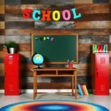 Back to School Lockers Wood Wall Backdrop RR7-207