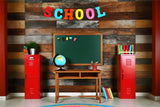 Back to School Lockers Wood Wall Backdrop RR7-207