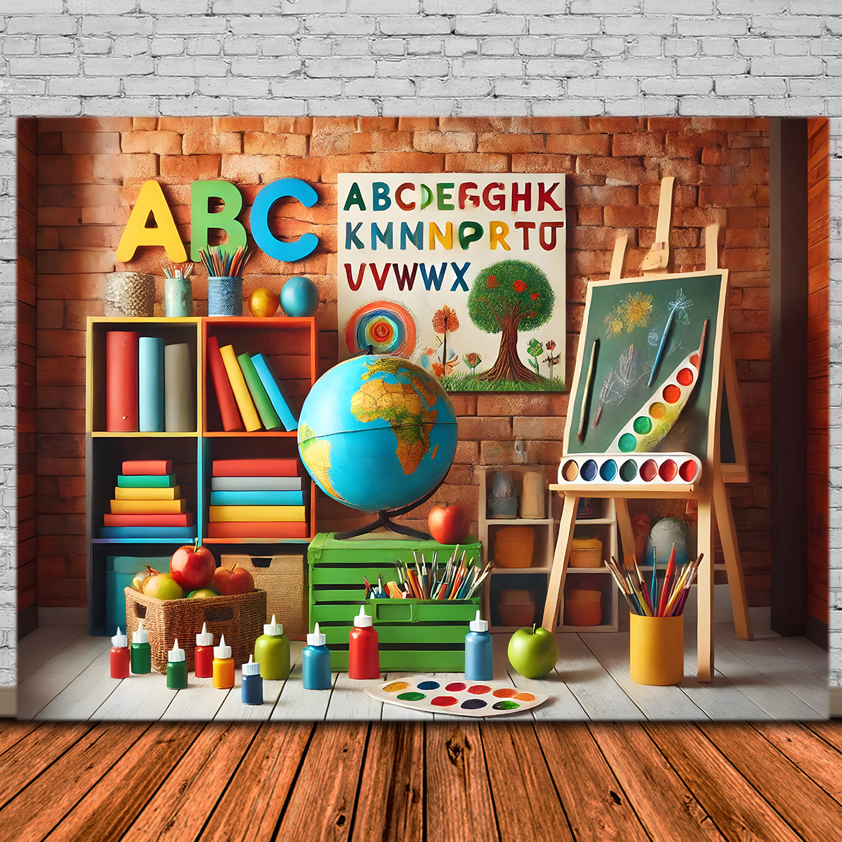 Painting Classroom Back to School Backdrop RR7-208