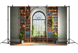 Bookshelf Arch Window Back to School Backdrop RR7-210